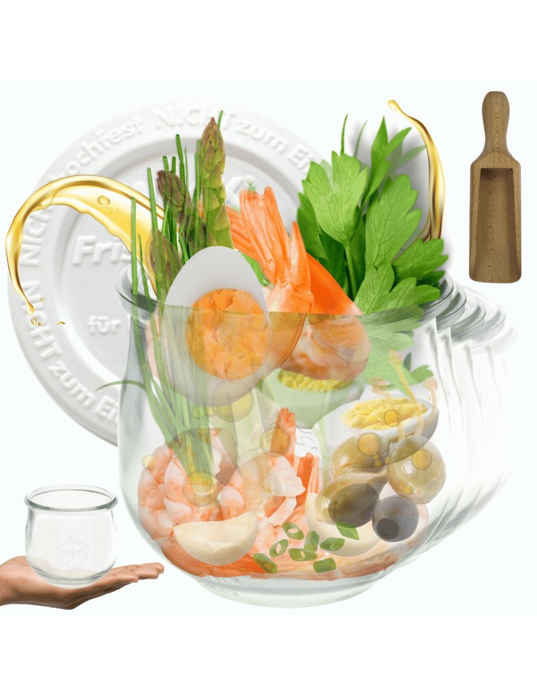 Słoiki i butelki - Słoiki WECK 12szt/ plastikowe wieko, miarka słoik 580ml TULIP - produkt MODO24.PL 1