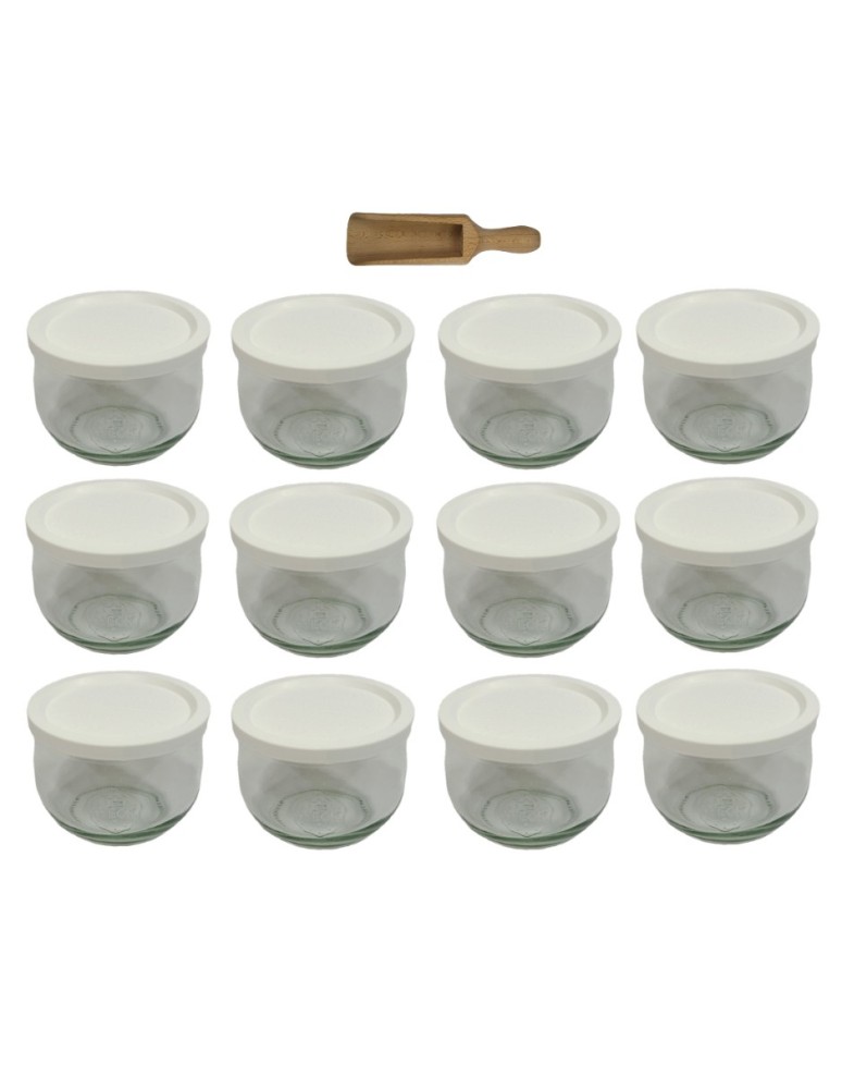 Słoiki i butelki - Słoiki WECK 12szt/ plastikowe wieko, miarka słoik 580ml TULIP - product MODO24.PL 2