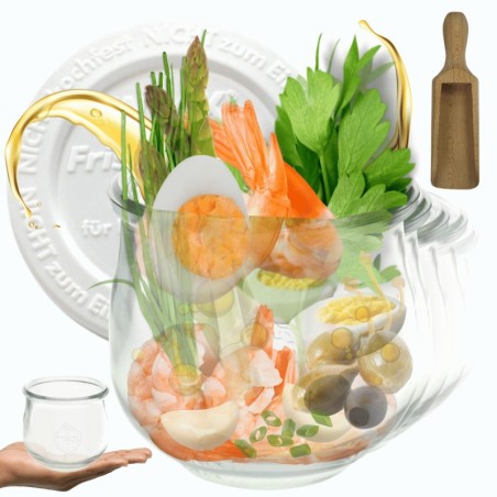 Słoiki WECK 6szt/ plastikowe wieko, miarka słoik 580ml TULIP