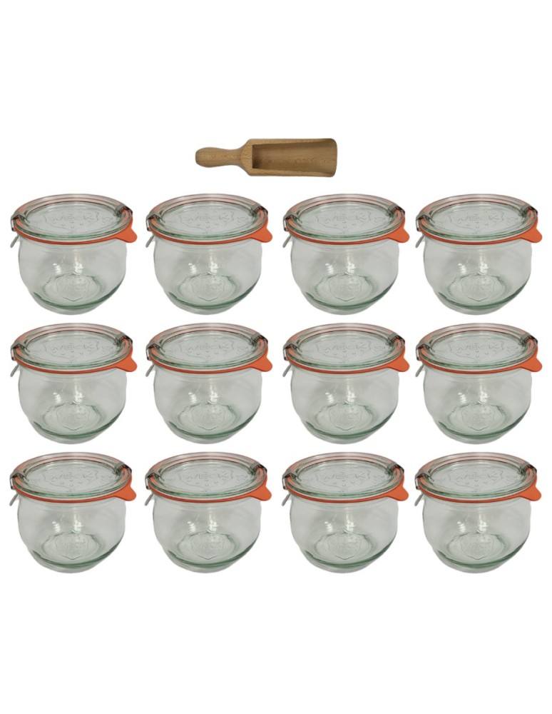 Słoiki i butelki - Słoiki WECK 12szt/ szklane wieko, miarka słoik 580ml TULIP - product MODO24.PL 2