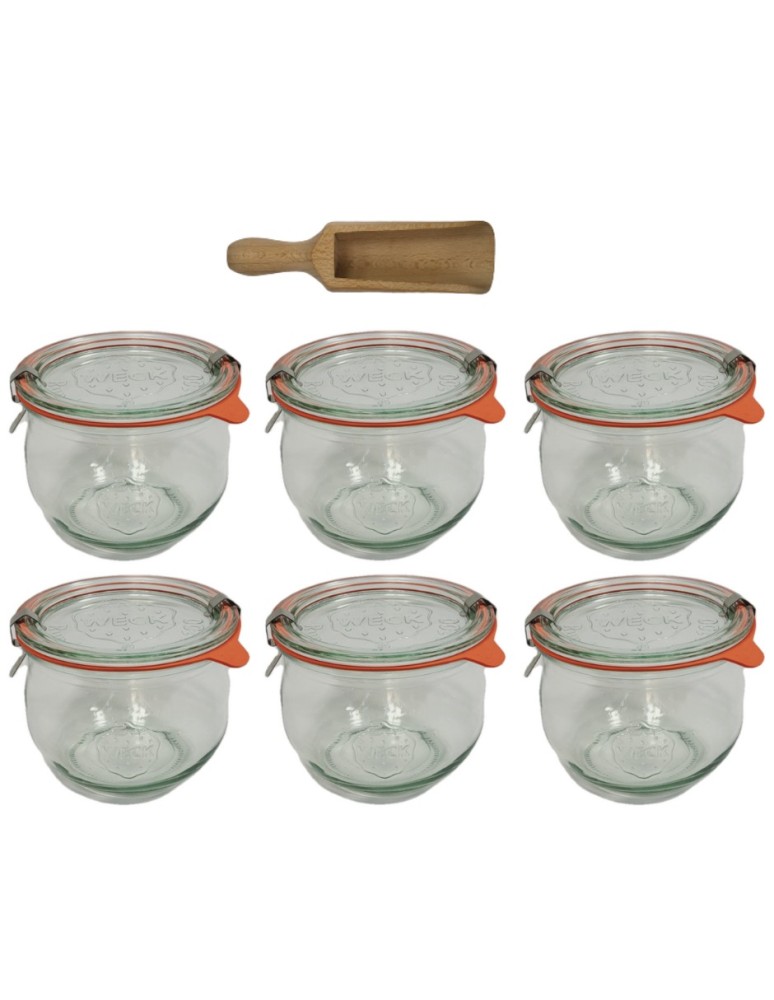 Słoiki i butelki - Słoiki WECK 6szt/ szklane wieko, miarka słoik 580ml TULIP - product MODO24.PL 2