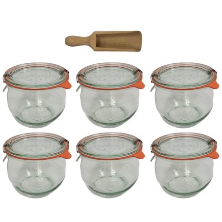 Słoiki WECK 6szt/ szklane wieko, miarka słoik 580ml TULIP