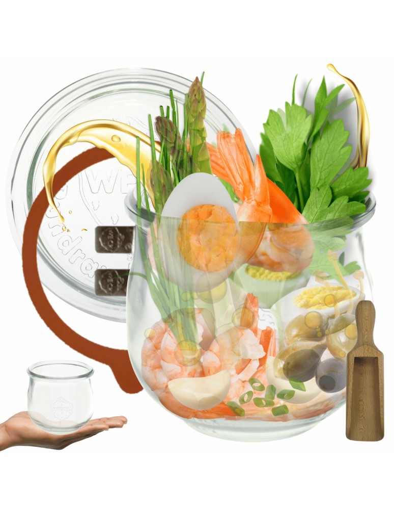 Słoiki i butelki - Słoiki WECK / szklane wieko, miarka słoik 580ml TULIP - product MODO24.PL 11