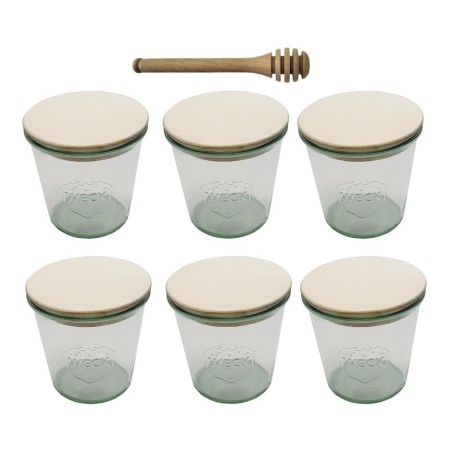 Słoiki WECK 6szt/ drewniane wieko, nabierak słoik 580ml MOLD