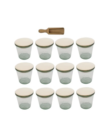 Słoiki WECK 12szt/ drewniane wieko, miarka słoik 580ml MOLD - produkt 2