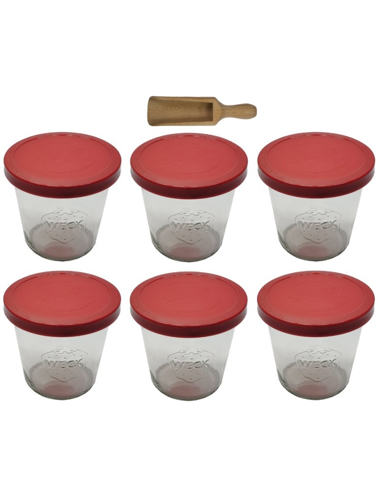 Słoiki i butelki - Słoiki WECK 6szt/ silikonowe wieko, miarka słoik 580ml MOLD - product MODO24.PL 2