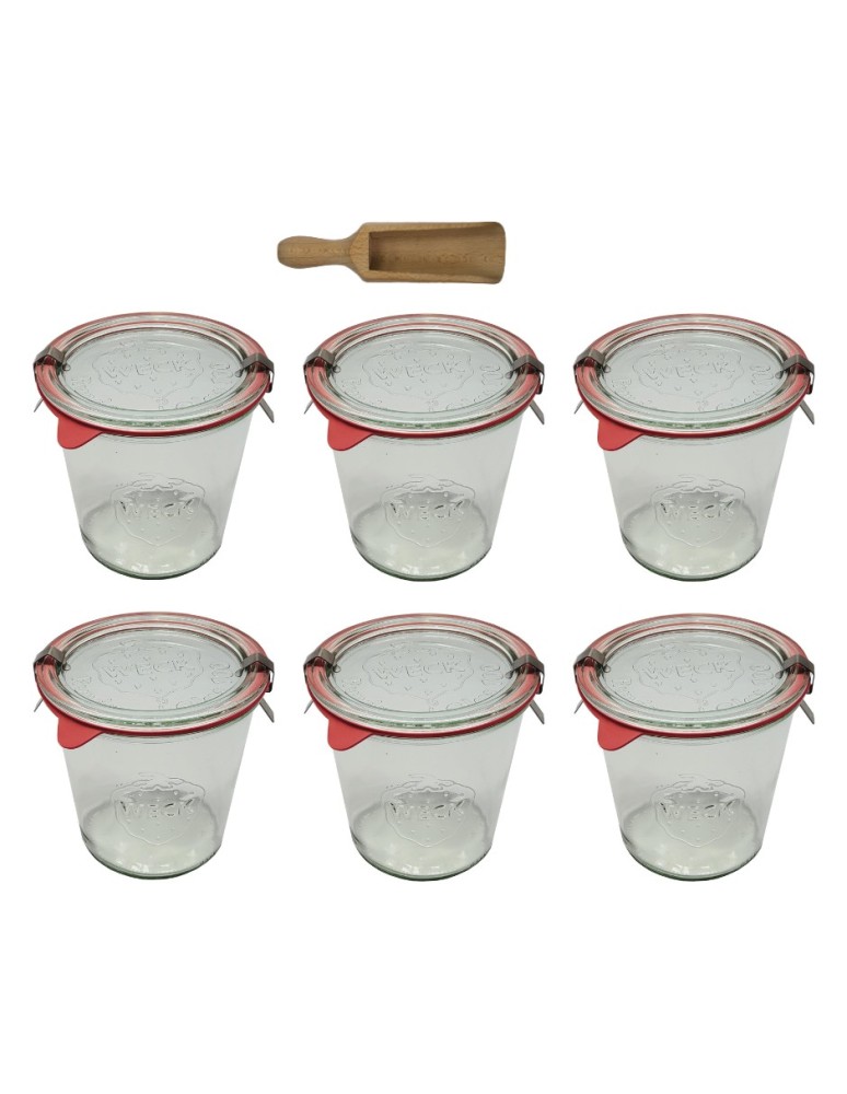 Słoiki i butelki - Słoiki WECK 6szt/ szklane wieko, miarka słoik 580ml MOLD - product MODO24.PL 2