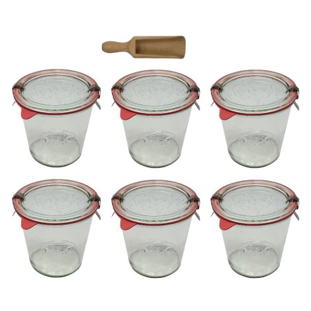 Słoiki WECK 6szt/ szklane wieko, miarka słoik 580ml MOLD