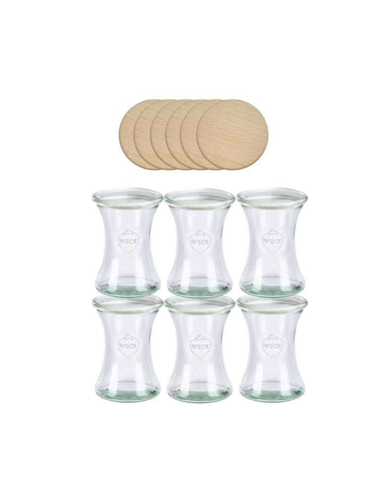 Słoiki weck - Słoiki Weck 370ml pucharek DELI żaroodporne drewniane wieka 6szt SOLIDNE - product MODO24.PL 2