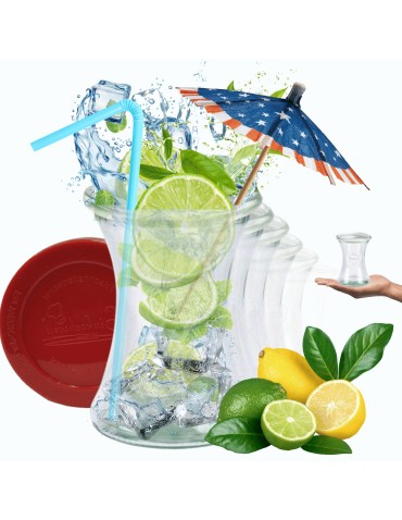 Słoiki Weck 370ml pucharek DELI żaroodporne silikonowe wieka 12szt TRWAŁE