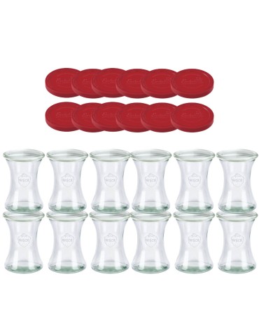 Słoiki Weck 370ml pucharek DELI żaroodporne silikonowe wieka 12szt TRWAŁE - produkt 2