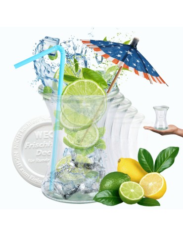 Słoiki Weck 370ml szklanka DELI żaroodporne weki plastikowe wieka 12szt