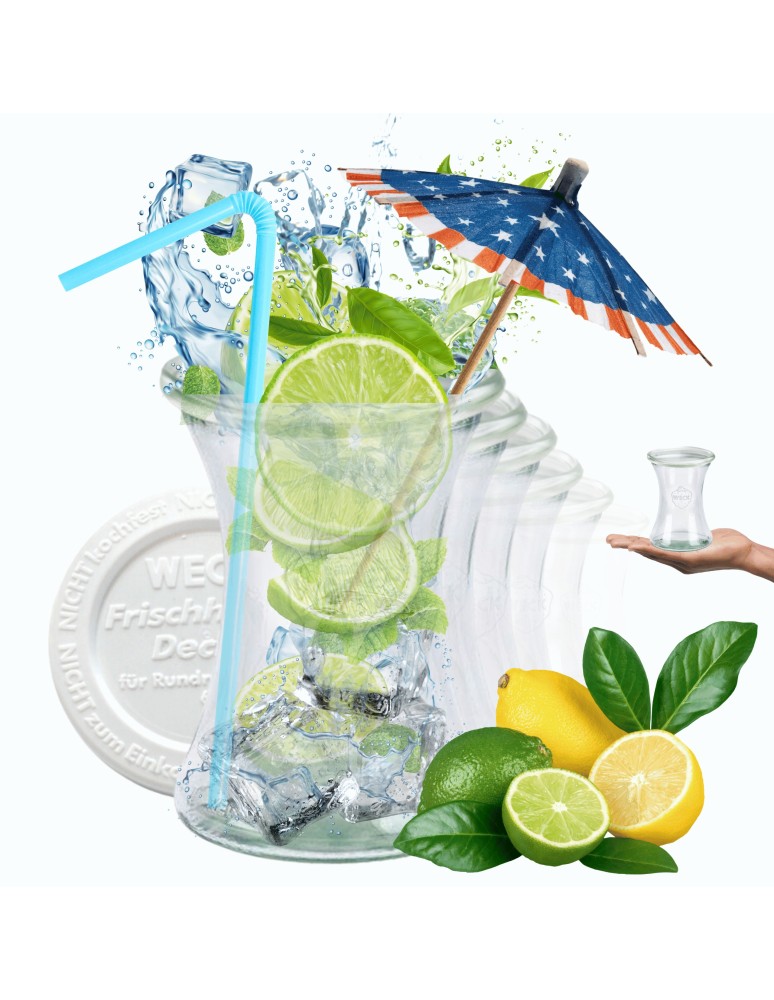 Słoiki weck - Słoiki Weck 370ml szklanka DELI żaroodporne weki plastikowe wieka 12szt - product MODO24.PL 1