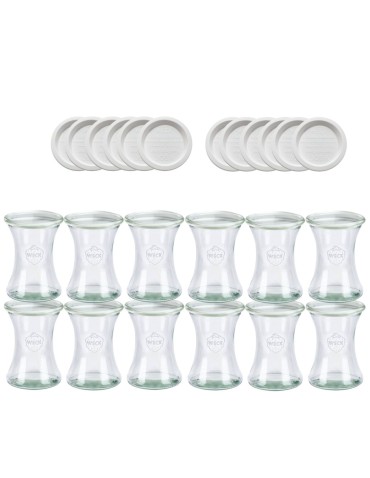 Słoiki Weck 370ml szklanka DELI żaroodporne weki plastikowe wieka 12szt - produkt 2