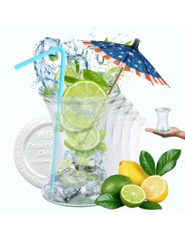 Słoiki Weck 370ml pucharek DELI żaroodporne weki plastikowe wieka 6szt