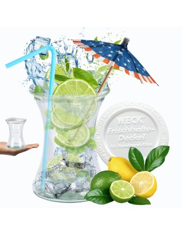 Słoik Weck 370ml na drinki DELI żaroodporny plastikowe wieko 1szt TRWAŁE