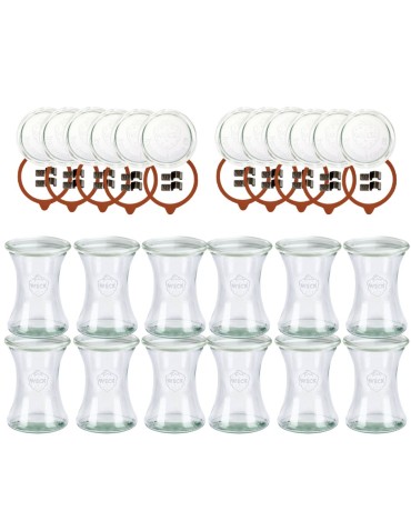 Słoiki Weck 370ml pucharek DELI żaroodporne dżem zapinki wieko gumka 12szt - produkt 2