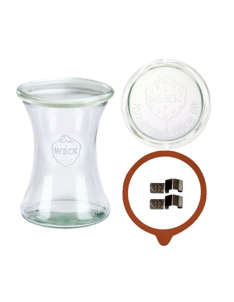 Słoiki weck - Słoik Weck 370ml pucharek DELI żaroodporny dżem zapinki wieko gumka 1szt - product MODO24.PL 2