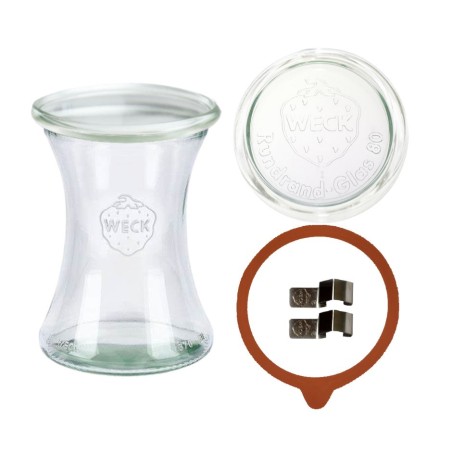 Słoik Weck 370ml pucharek DELI żaroodporny dżem zapinki wieko gumka 1szt