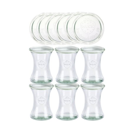 Słoiki Weck 370ml słoiki szklane ozdobne DELI przyprawy wieka szklane 6szt