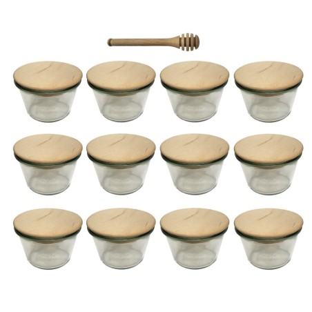 Słoiki WECK 12szt/ drewniane wieko, nabierak słoik 370ml MOLD