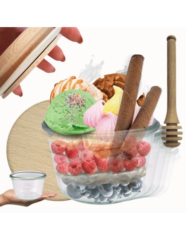 Słoiki WECK 6szt/ drewniane wieko, nabierak słoik 370ml MOLD