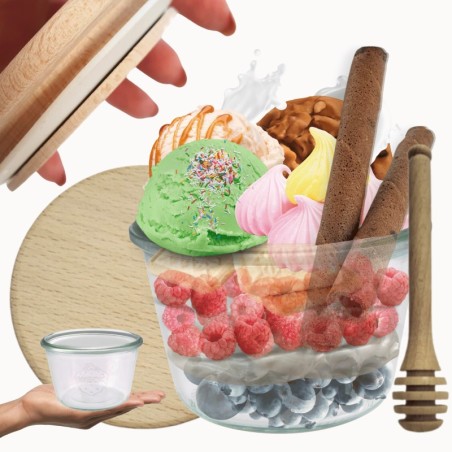 Słoiki WECK / drewniane wieko, nabierak słoik 370ml MOLD