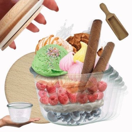 Słoiki WECK 12szt/ drewniane wieko, miarka słoik 370ml MOLD