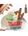 Słoiki WECK 6szt/ drewniane wieko, miarka słoik 370ml MOLD