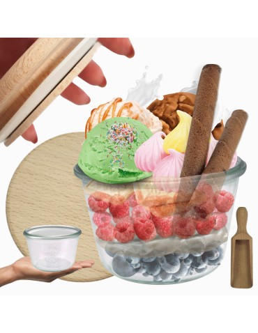 Słoiki WECK / drewniane wieko, miarka słoik 370ml MOLD