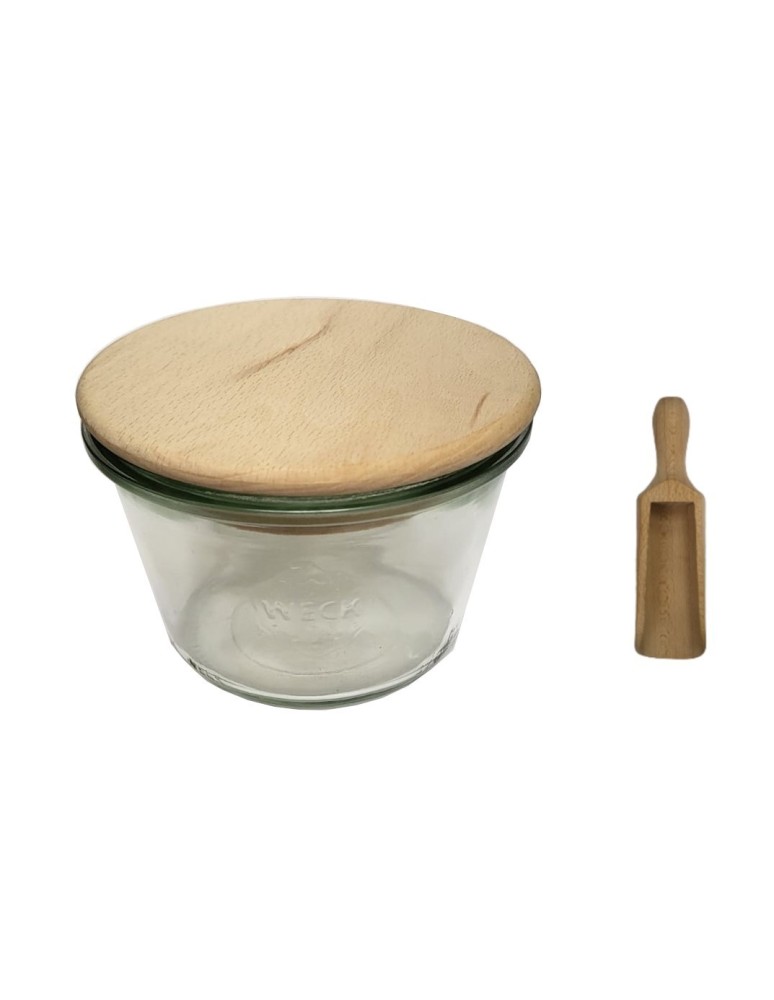 Słoiki i butelki - Słoiki WECK / drewniane wieko, miarka słoik 370ml MOLD - product MODO24.PL 2