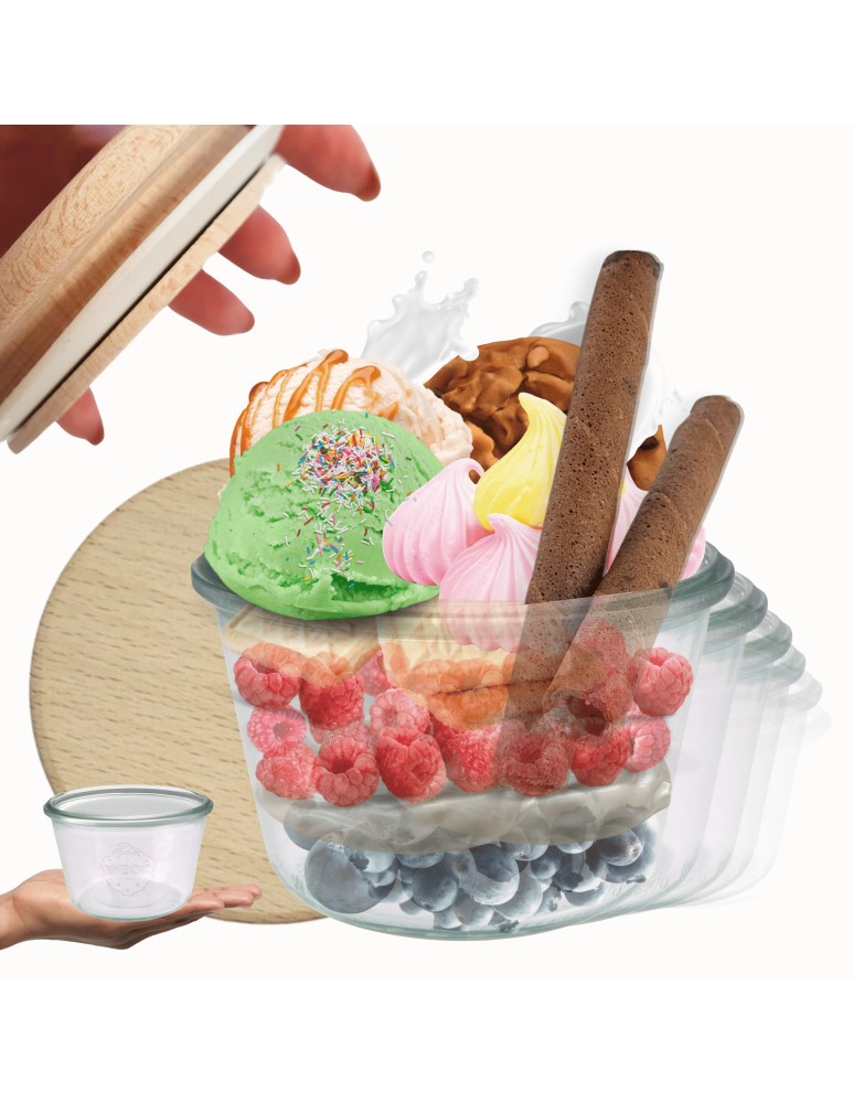 Słoiki i butelki - Słoiki WECK 6szt/ drewniane wieko słoik 370ml MOLD - produkt MODO24.PL 1
