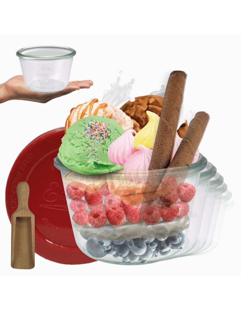 Słoiki i butelki - Słoiki WECK 6szt/ silikonowe wieko, miarka słoik 370ml MOLD - produkt MODO24.PL 1