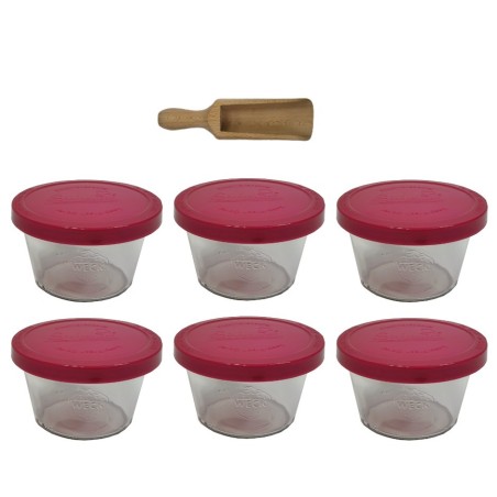 Słoiki WECK 6szt/ silikonowe wieko, miarka słoik 370ml MOLD
