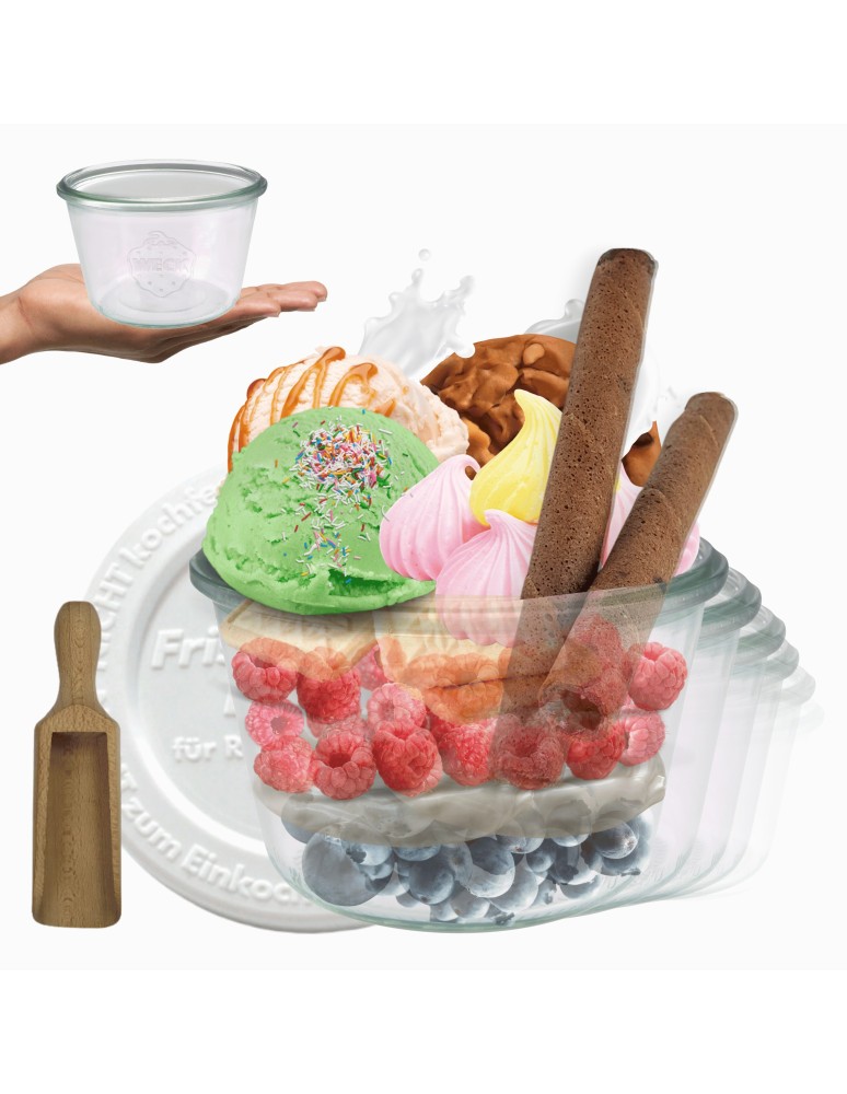 Słoiki i butelki - Słoiki WECK 12szt/ plastikowe wieko, miarka słoik 370ml MOLD - produkt MODO24.PL 1