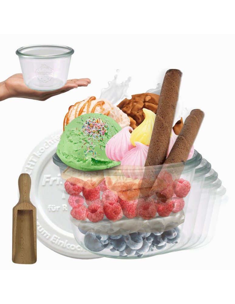 Słoiki i Dodatki - Słoiki WECK 6szt/ plastikowe wieko, miarka słoik 370ml MOLD - product MODO24.PL 1
