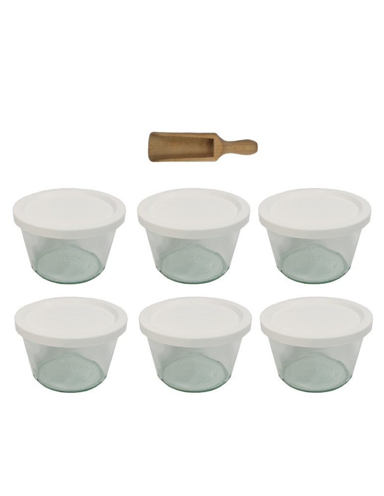 Słoiki i butelki - Słoiki WECK 6szt/ plastikowe wieko, miarka słoik 370ml MOLD - product MODO24.PL 2