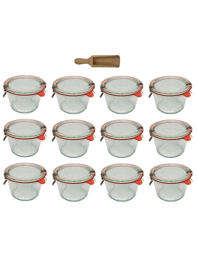 Słoiki i butelki - Słoiki WECK 12szt/ szklane wieko, miarka słoik 370ml MOLD - product MODO24.PL 2