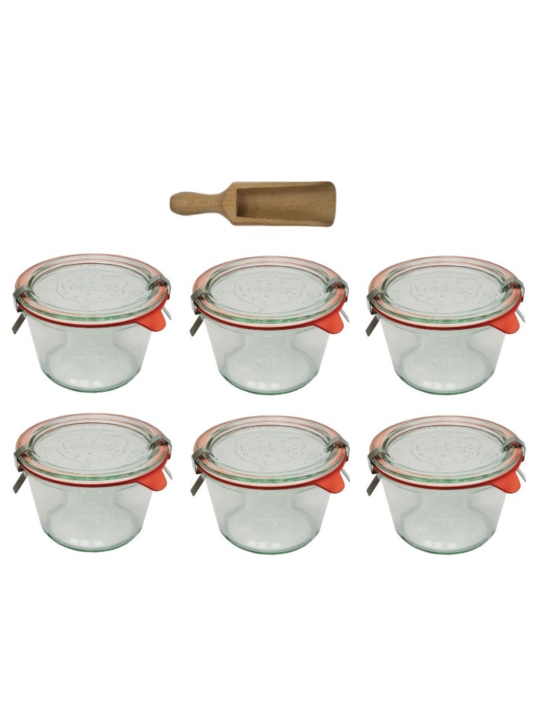 Słoiki i butelki - Słoiki WECK 6szt/ szklane wieko, miarka słoik 370ml MOLD - product MODO24.PL 2
