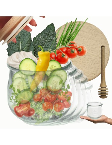 Słoiki WECK 12szt/ drewniane wieko, nabierak słoik 370ml TULIP