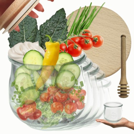 Słoiki WECK 12szt/ drewniane wieko, nabierak słoik 370ml TULIP