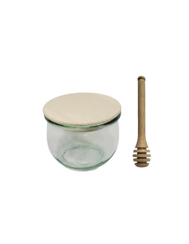 Słoiki i butelki - Słoiki WECK / drewniane wieko, nabierak słoik 370ml TULIP - product MODO24.PL 2