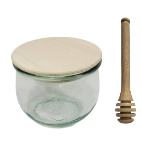 Słoiki WECK / drewniane wieko, nabierak słoik 370ml TULIP