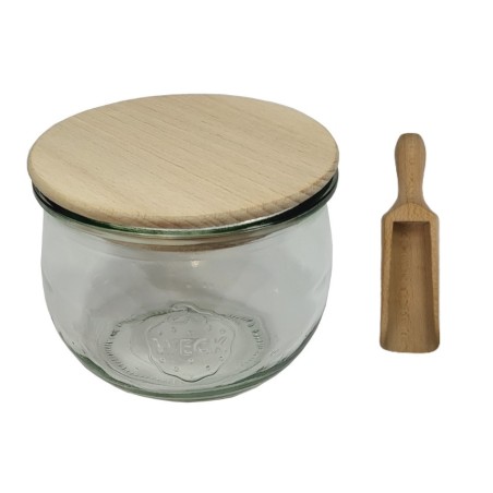 Słoiki WECK / drewniane wieko, miarka słoik 370ml TULIP