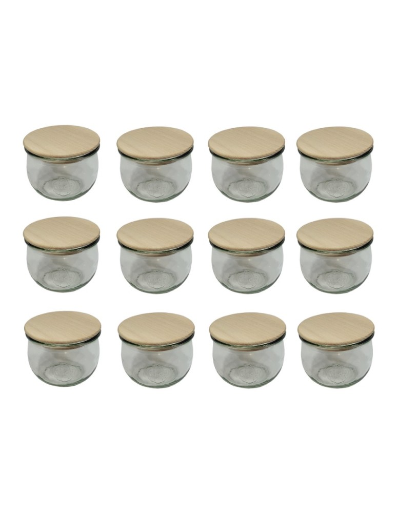 Słoiki i butelki - Słoiki WECK 12szt/ drewniane wieko słoik 370ml TULIP - product MODO24.PL 2
