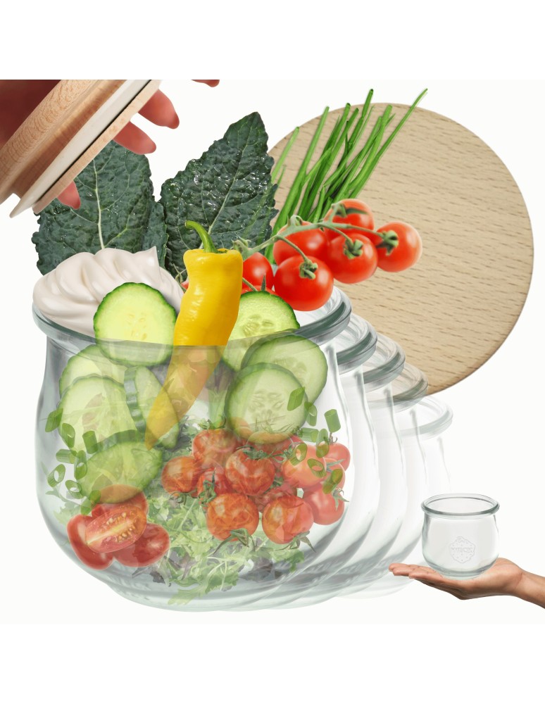 Słoiki i butelki - Słoiki WECK 6szt/ drewniane wieko słoik 370ml TULIP - produkt MODO24.PL 1