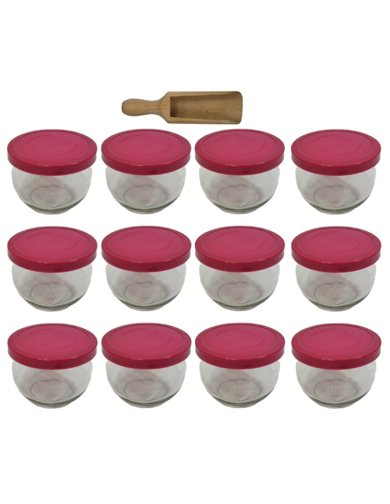 Słoiki i butelki - Słoiki WECK 12szt/ silikonowe wieko, miarka słoik 370ml TULIP - product MODO24.PL 2
