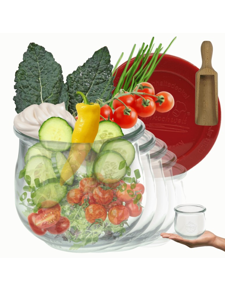 Słoiki i butelki - Słoiki WECK 6szt/ silikonowe wieko, miarka słoik 370ml TULIP - produkt MODO24.PL 1