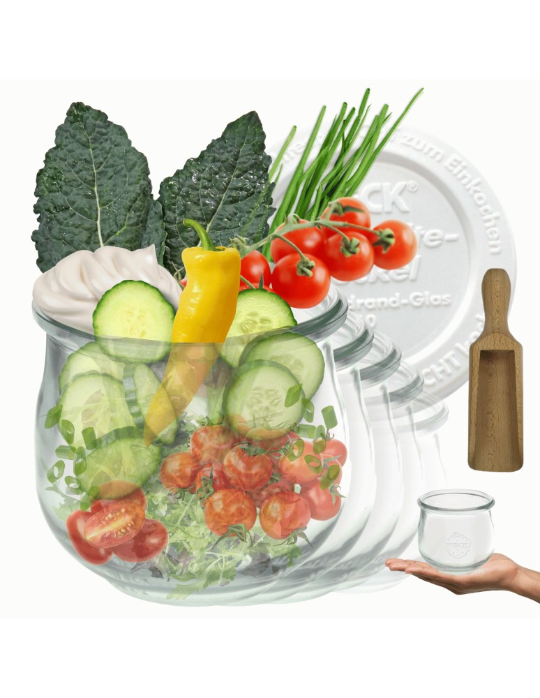 Słoiki i butelki - Słoiki WECK 12szt/ plastikowe wieko, miarka słoik 370ml TULIP - produkt MODO24.PL 1
