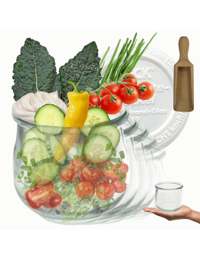 Słoiki i Dodatki - Słoiki WECK 6szt/ plastikowe wieko, miarka słoik 370ml TULIP - product MODO24.PL 1
